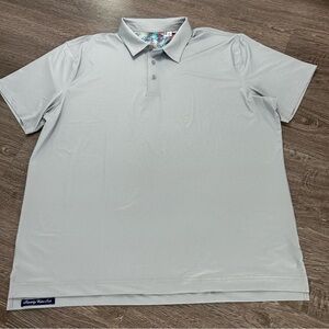 ROBERT GRAHAM Light Gray Men's Polo Shirt  Short Sleeve